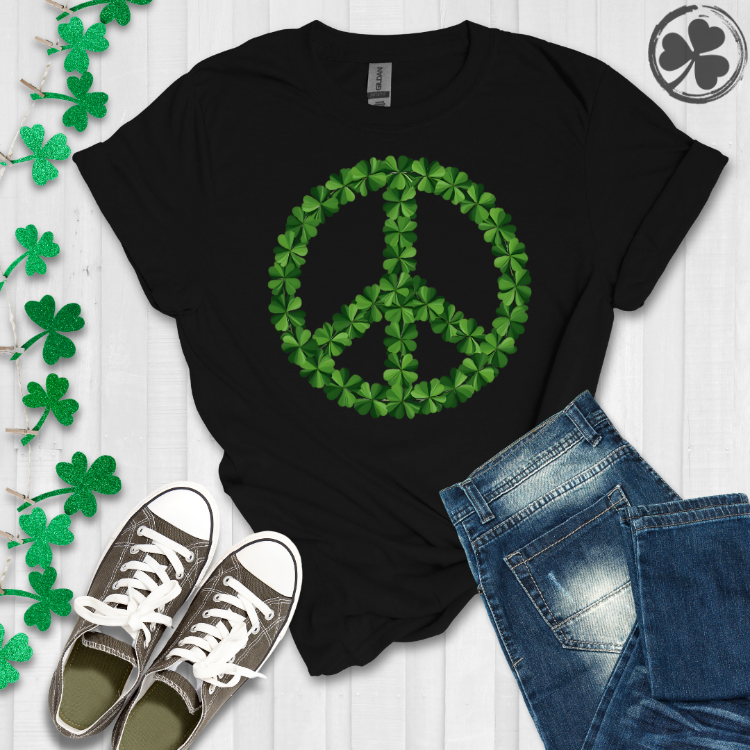 Shamrock Clover Peace Sign T-Shirt
