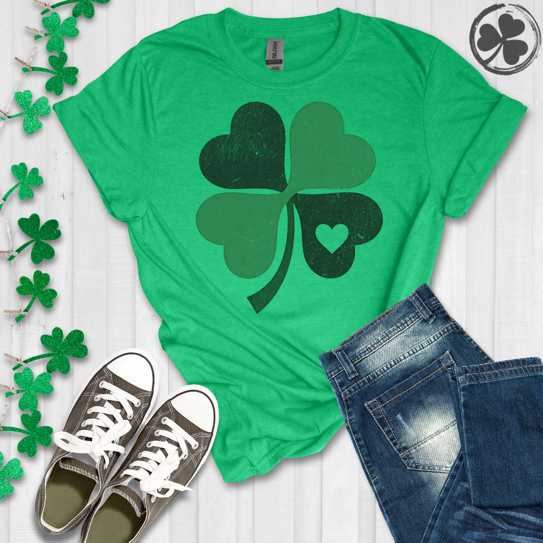 St. Patrick's Day Clover Heart Leaf T-Shirt