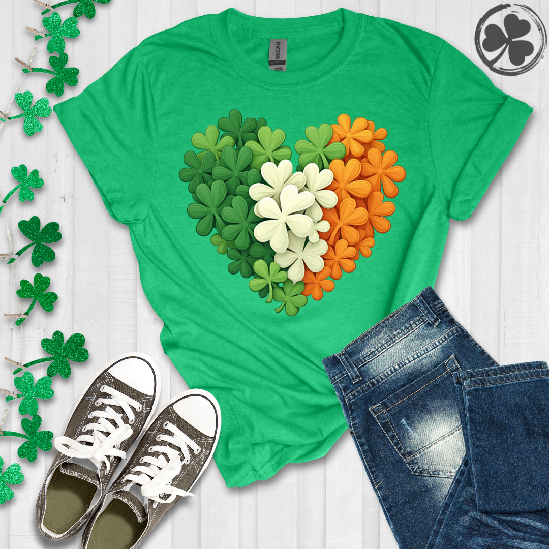 Irish Leafy Clover Heart T-Shirt