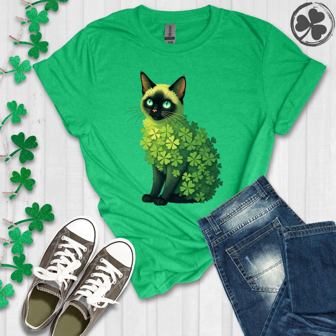 Shamrock Siamese Cat T-Shirt