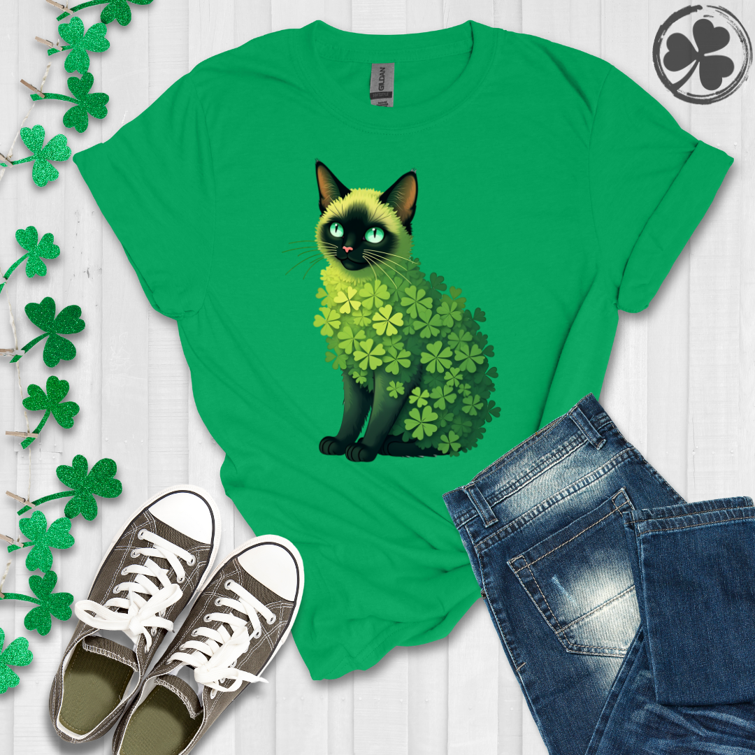 Shamrock Siamese Cat T-Shirt