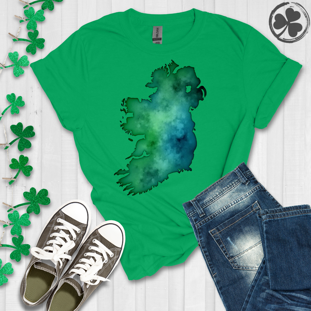 Watercolor Map Of Ireland T-Shirt