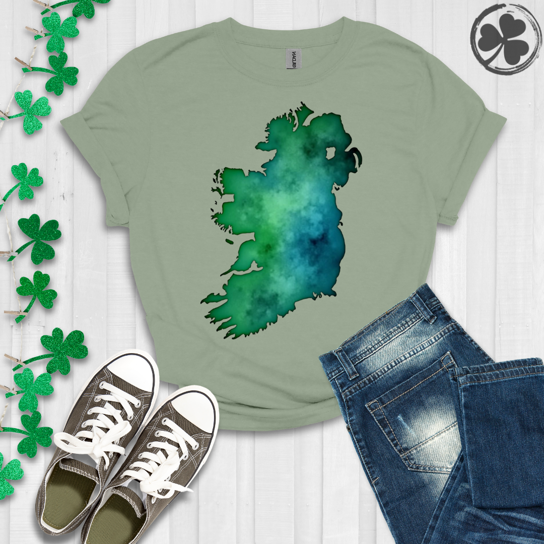 Watercolor Map Of Ireland T-Shirt