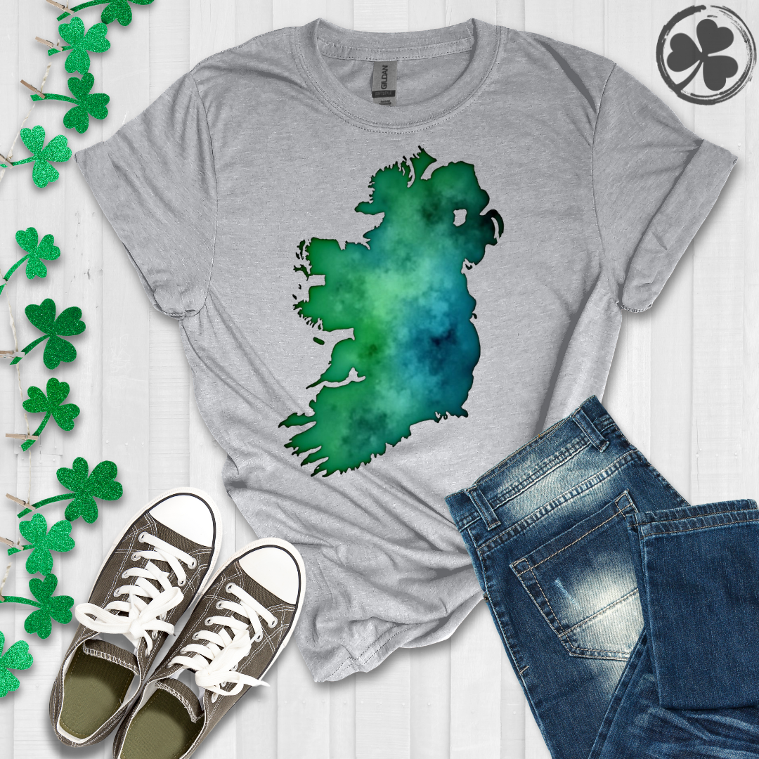Watercolor Map Of Ireland T-Shirt