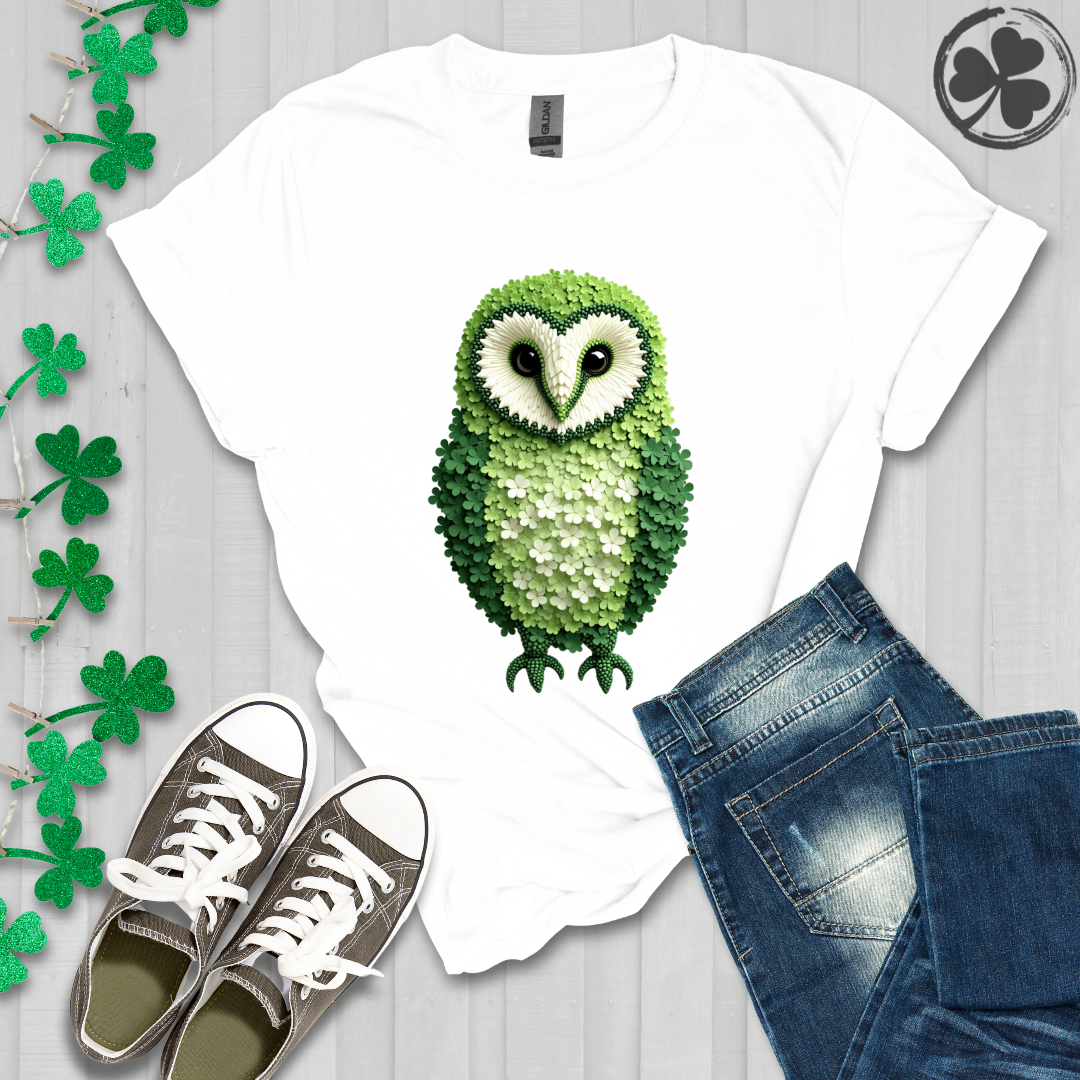 Irish Barn Owl Shamrock T-Shirt