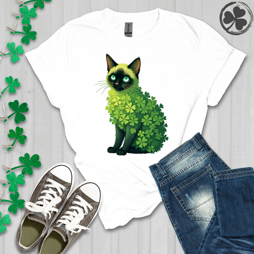 Shamrock Siamese Cat T-Shirt