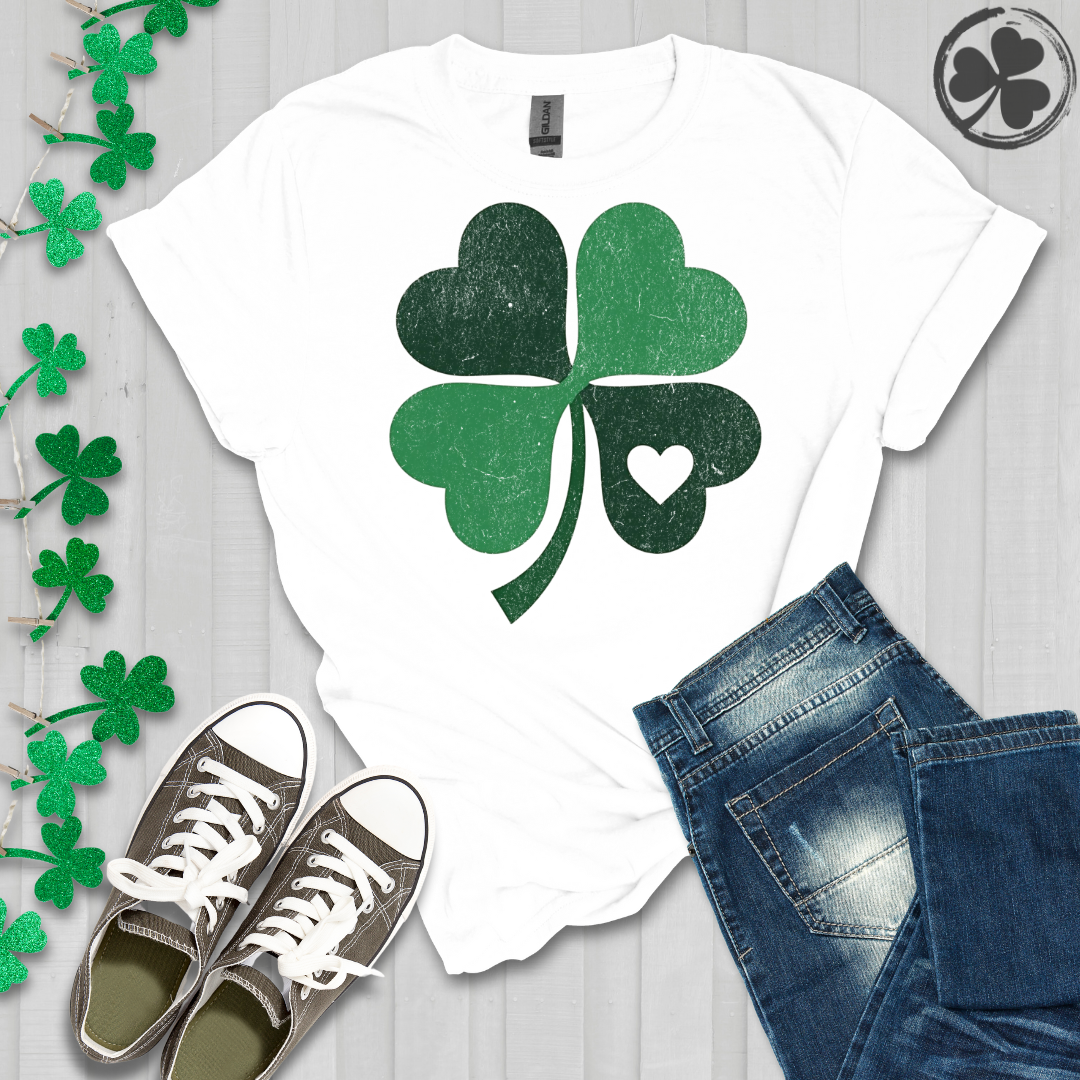 St. Patrick's Day Clover Heart Leaf T-Shirt