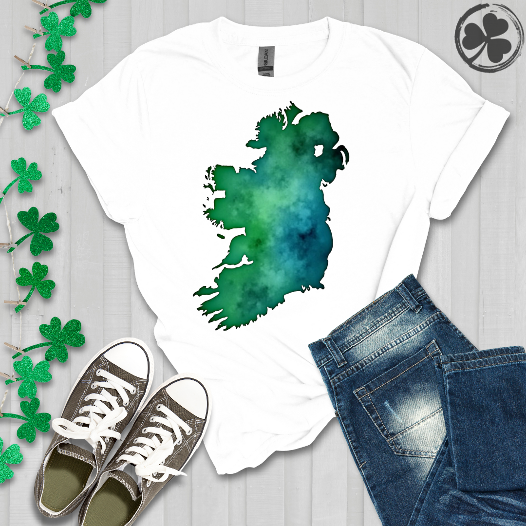 Watercolor Map Of Ireland T-Shirt