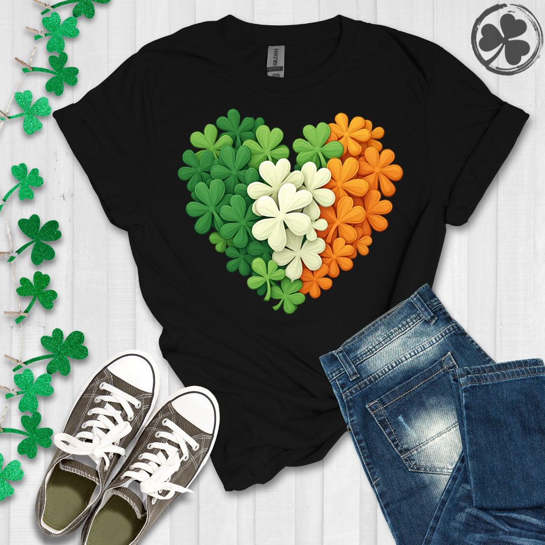 Irish Leafy Clover Heart T-Shirt