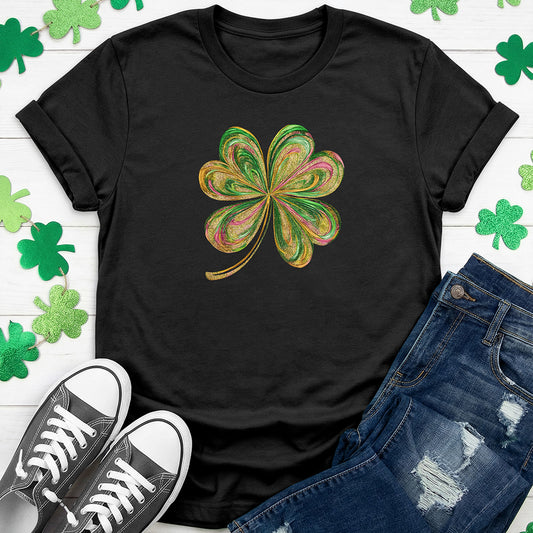 Glittery Four Leaf Clover T-Shirt