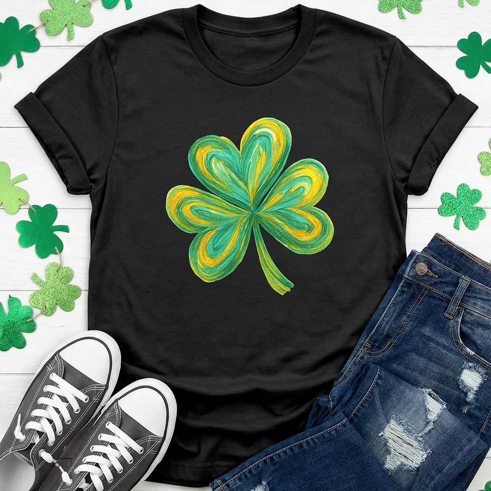 Green & Yellow Painted Shamrock T-Shirt