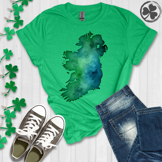 Watercolor Map Of Ireland T-Shirt