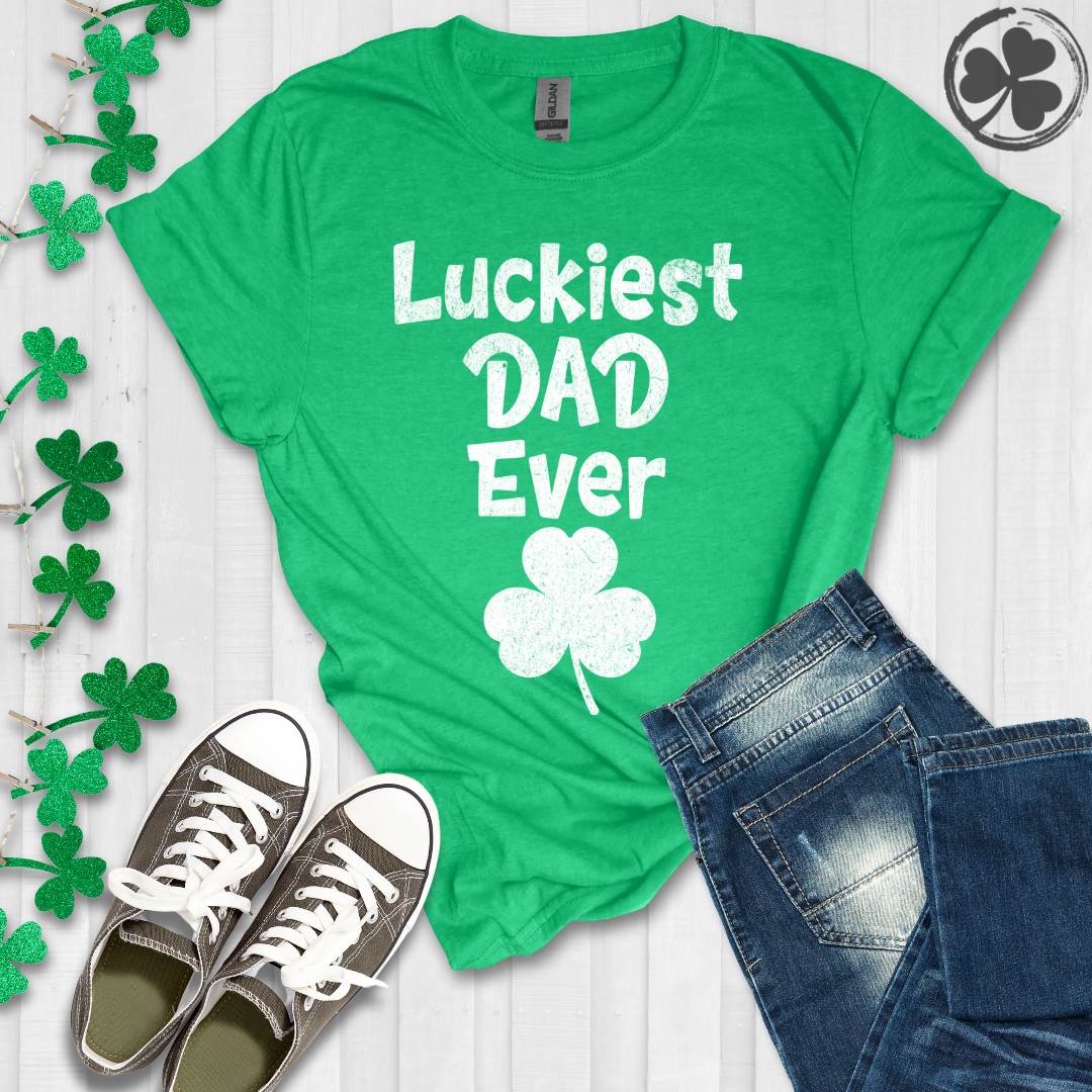 Luckiest Dad Ever Shamrock T-Shirt