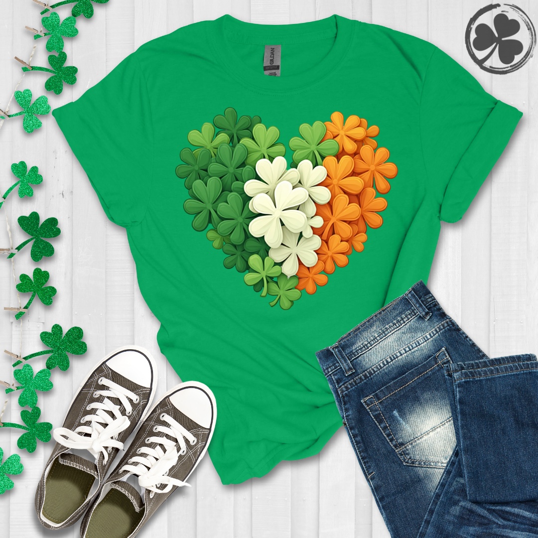 Irish Leafy Clover Heart T-Shirt