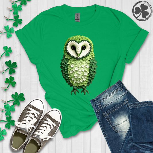 Irish Barn Owl Shamrock T-Shirt