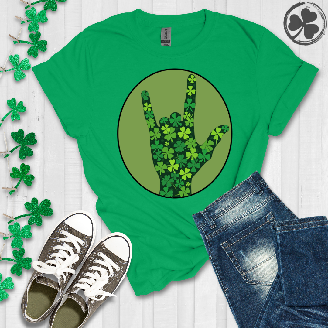 Shamrock Rock N Roll Fingers T-Shirt