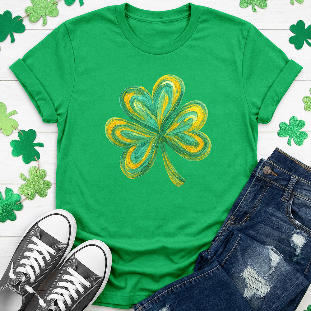 Green & Yellow Painted Shamrock T-Shirt