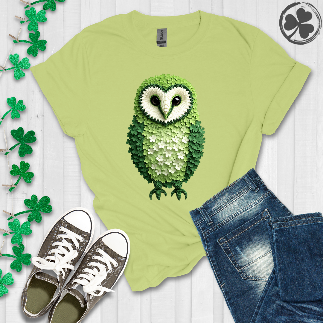 Irish Barn Owl Shamrock T-Shirt