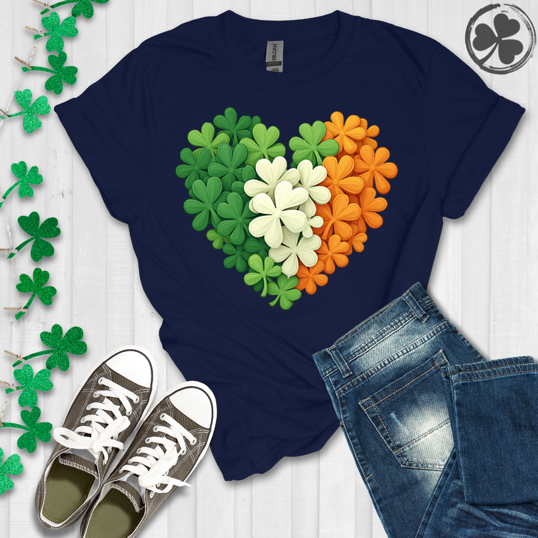 Irish Leafy Clover Heart T-Shirt