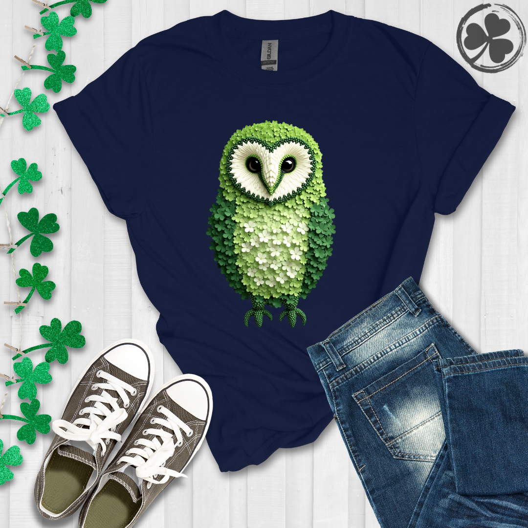 Irish Barn Owl Shamrock T-Shirt