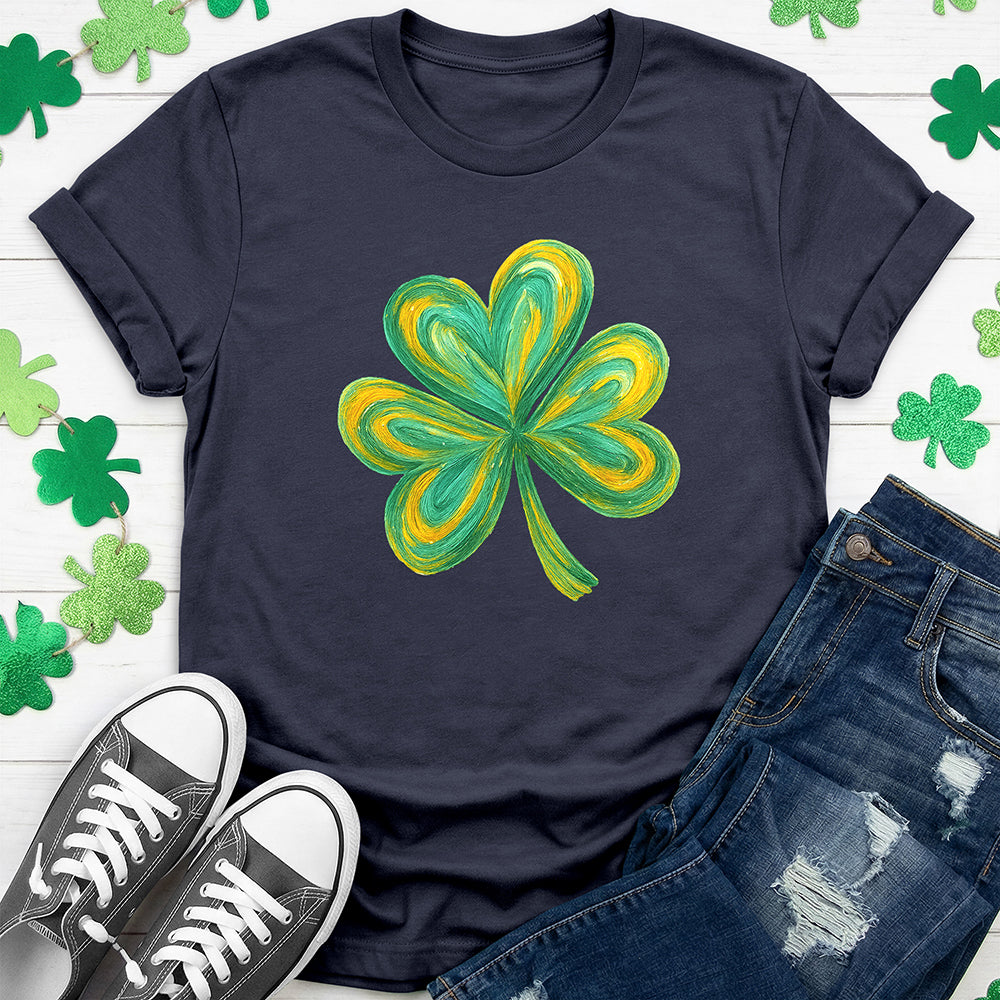 Green & Yellow Painted Shamrock T-Shirt
