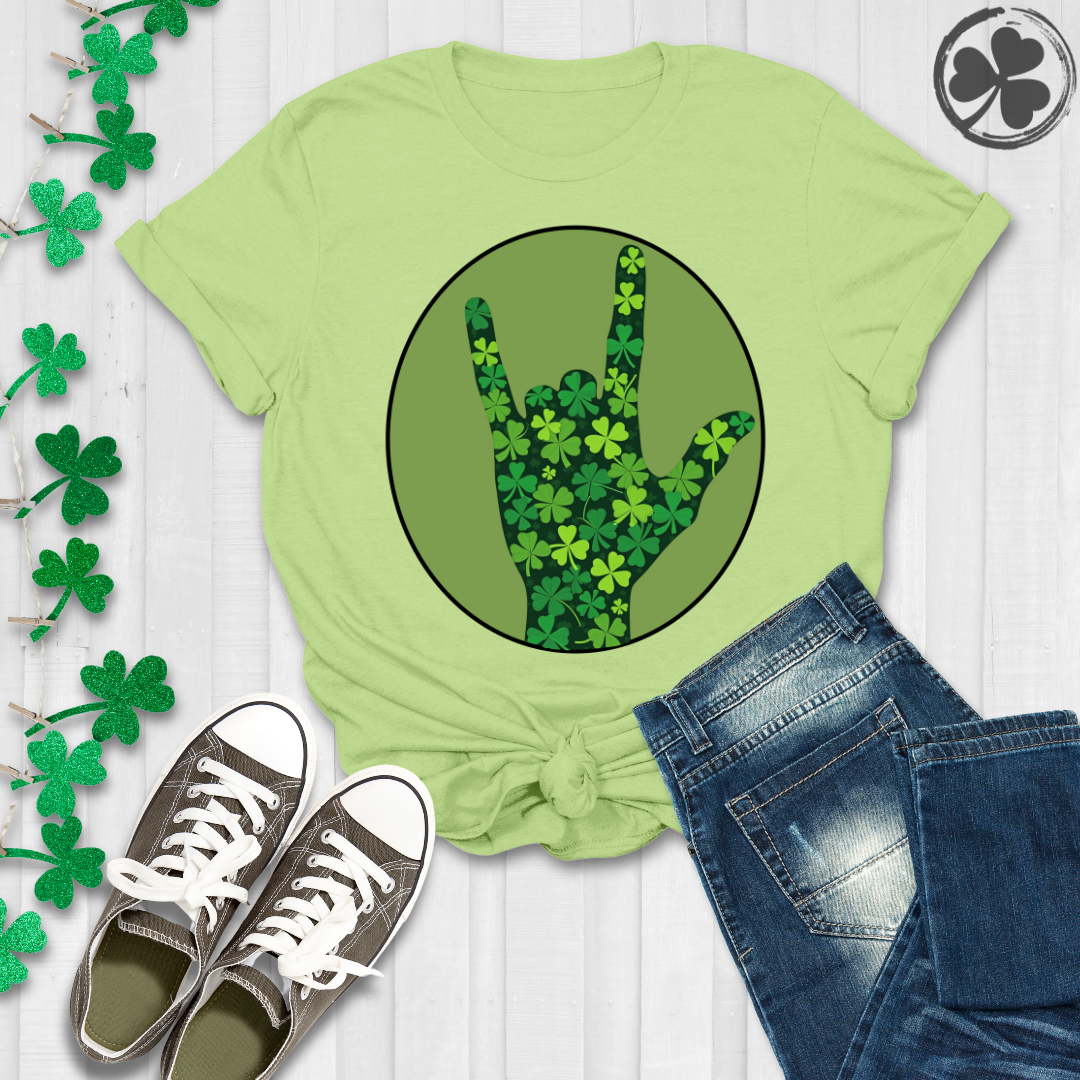 Shamrock Rock N Roll Fingers T-Shirt