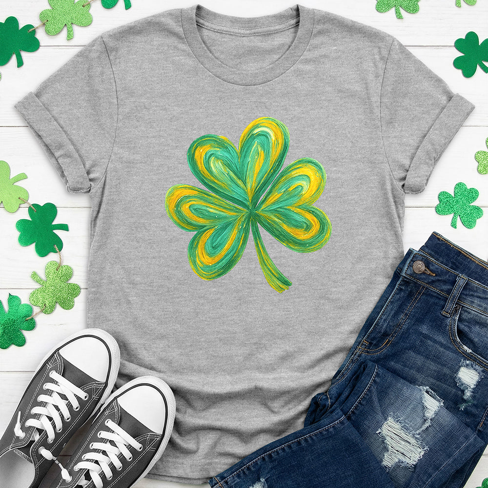 Green & Yellow Painted Shamrock T-Shirt