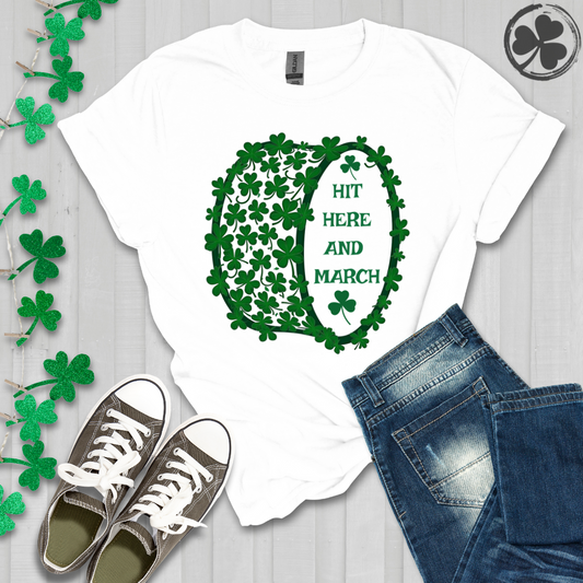 St. Patrick's Day Marching Drum - Hit Here and March  T-Shirt